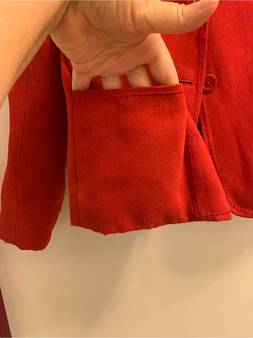 Studio Works Red Suede Tailored Blazer - Picture 2 of 8